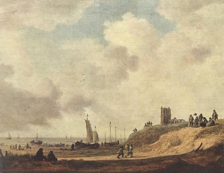 Jan van Goyen Seashore at Scheveningen oil painting image